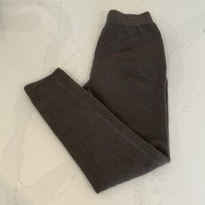 Roots Lined gray - green pants fuzzy pull on joggers pockets Small